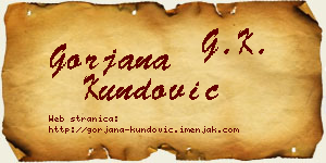Gorjana Kundović vizit kartica